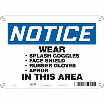 Safety Sign 7 inx10 in Polyethylene