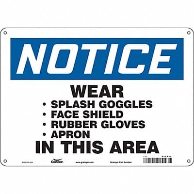 Safety Sign 10 inx14 in Polyethylene