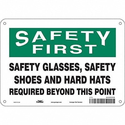 Safety Sign 7 in x 10 in Aluminum