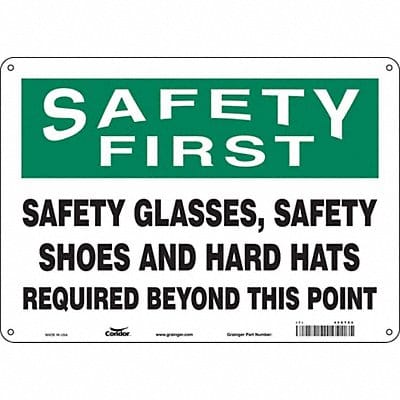 Safety Sign 10 inx14 in Polyethylene