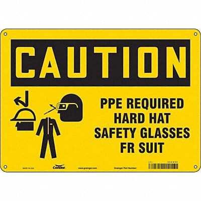 Safety Sign 10 in x 14 in Polyethylene