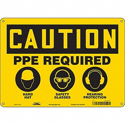 Safety Sign 10 in x 14 in Polyethylene