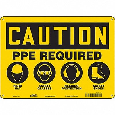 Safety Sign 10 inx14 in Polyethylene