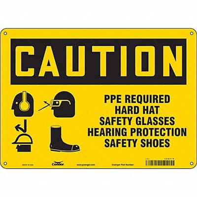 Safety Sign 10 inx14 in Polyethylene