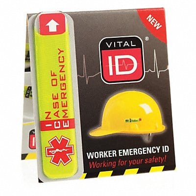 Hard Hat I.D Yllw 1/2in.Hx2-3/4in.W PK25