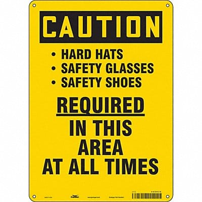 Safety Sign 14 inx10 in Polyethylene