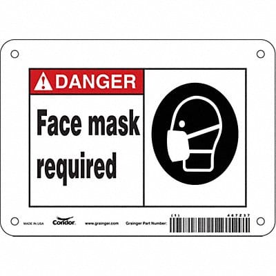 Safety Sign 5 in x 7 in Polyethylene