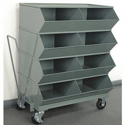 Sectional Bin Unit 8 Gray 48-1/4 in H