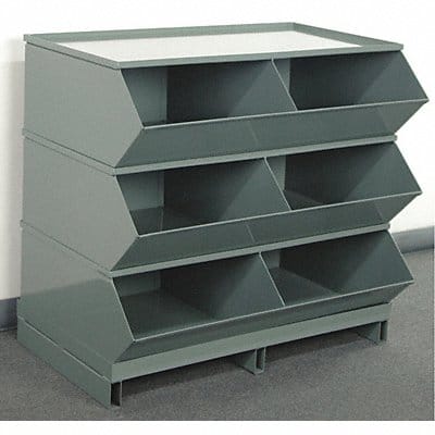 Sectional Bin Unit 6 Gray 35-1/8 in H