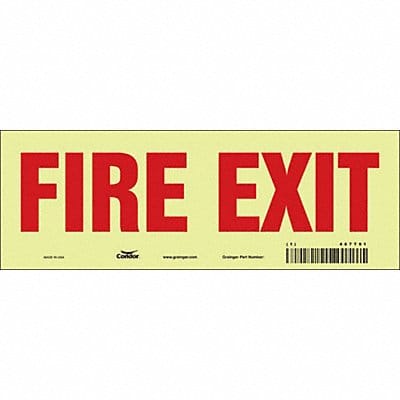 Safety Sign 3 1/2 in x 10 in Glow Vinyl