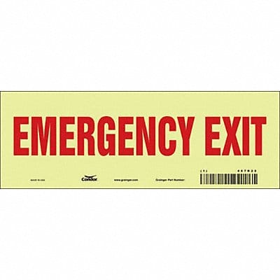 Safety Sign 3 1/2 in x 10 in Glow Vinyl