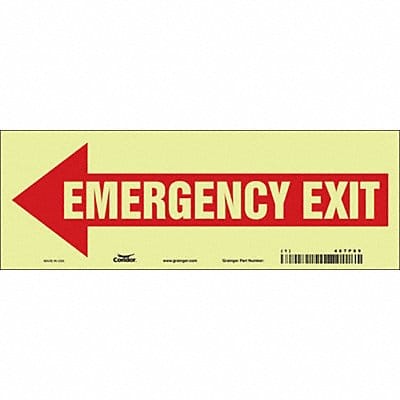 Safety Sign 3 1/2 in x 10 in Glow Vinyl