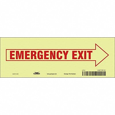 Safety Sign 3 1/2 in x 10 in Glow Vinyl