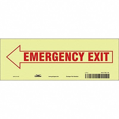 Safety Sign 3 1/2 in x 10 in Glow Vinyl