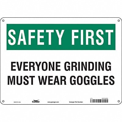 Safety Sign 10 in x 14 in Polyethylene