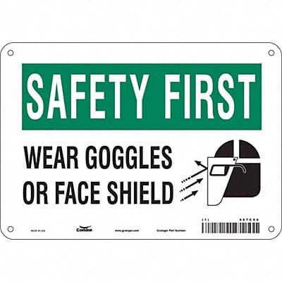 Safety Sign 7 in x 10 in Aluminum