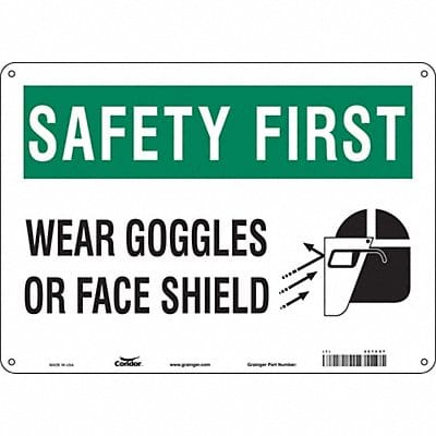 Safety Sign 10 in x 14 in Polyethylene