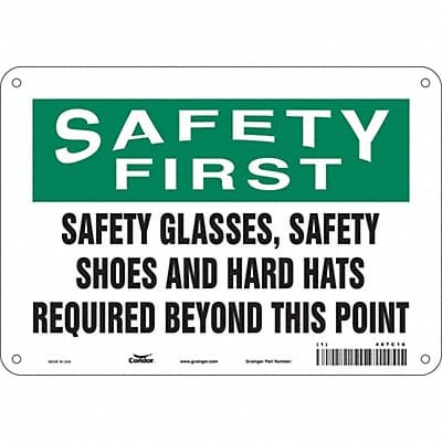 Safety Sign 7 in x 10 in Aluminum