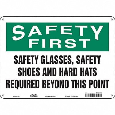 Safety Sign 10 inx14 in Polyethylene