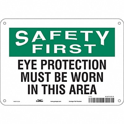 Safety Sign 7 in x 10 in Aluminum