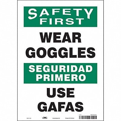 Safety Sign 14 in x 10 in Vinyl