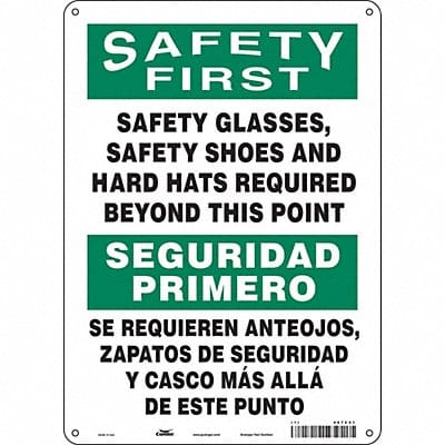 Safety Sign 14 inx10 in Polyethylene