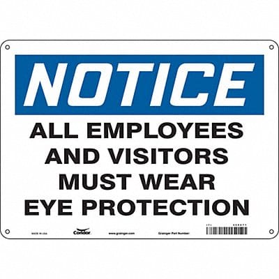 Safety Sign 10 in x 14 in Aluminum