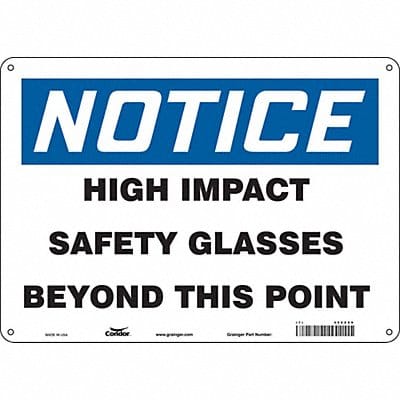 Safety Sign 10 in x 14 in Aluminum