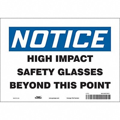 Safety Sign 7 in x 10 in Vinyl