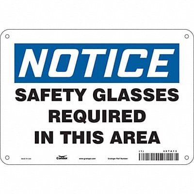 Safety Sign 7 in x 10 in Aluminum