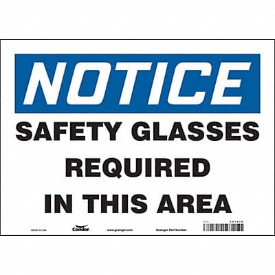 Safety Sign 10 inx14 in Vinyl