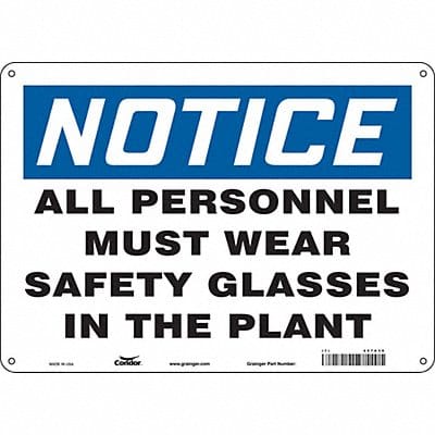 Safety Sign 10 in x 14 in Aluminum