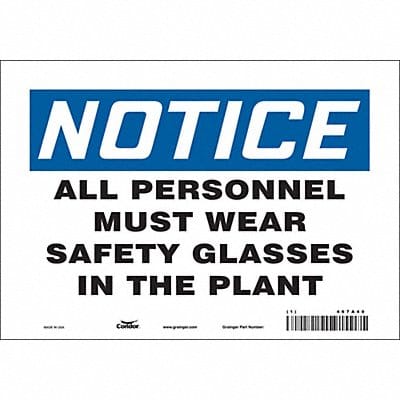 Safety Sign 7 inx10 in Vinyl