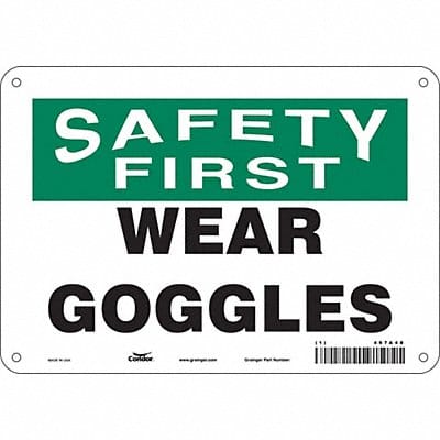 J7029 Safety Sign 7 in x 10 in Aluminum