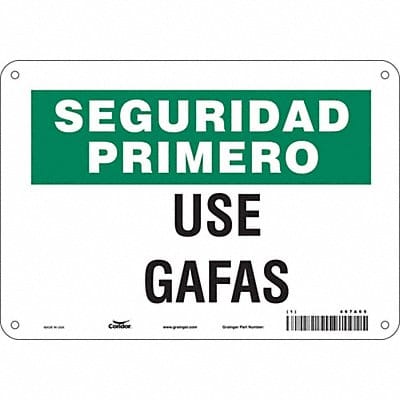 Safety Sign 7 in x 10 in Polyethylene