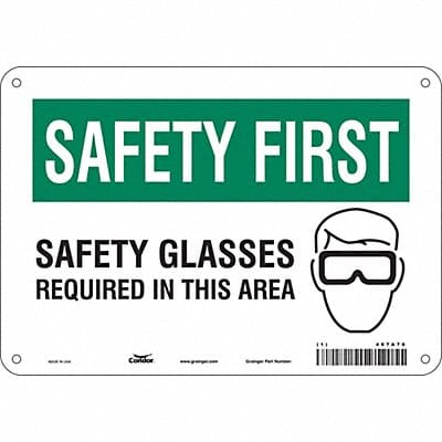 Safety Sign 7 in x 10 in Aluminum