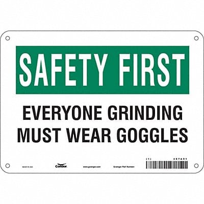 Safety Sign 7 in x 10 in Aluminum