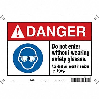 Safety Sign 7 in x 10 in Aluminum