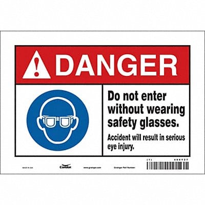 Safety Sign 7 in x 10 in Vinyl