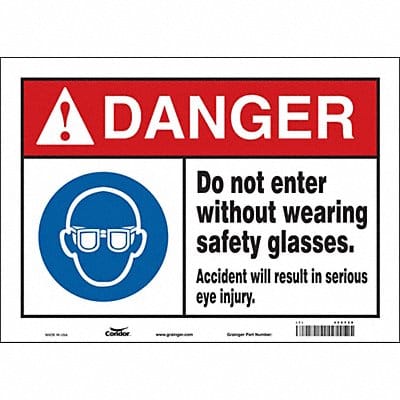 Safety Sign 10 in x 14 in Vinyl