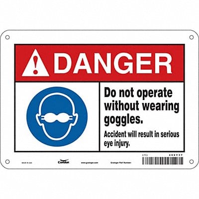 Safety Sign 7 in x 10 in Polyethylene