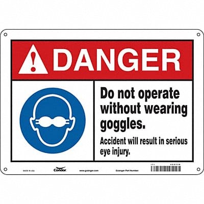 Safety Sign 10 in x 14 in Polyethylene