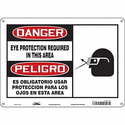 Safety Sign 10 in x 14 in Aluminum