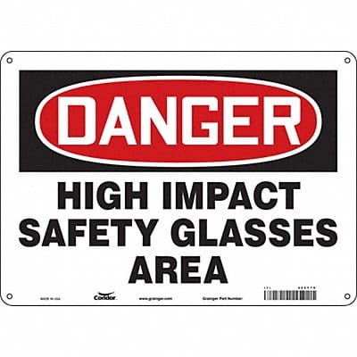 Safety Sign 10 in x 14 in Aluminum