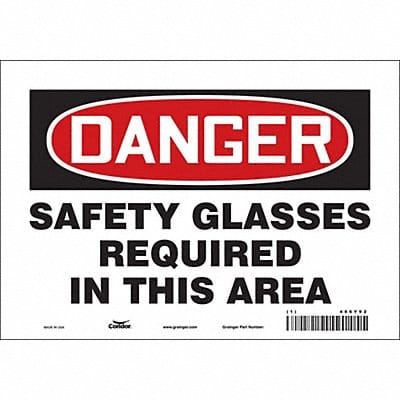 Safety Sign 7 inx10 in Vinyl