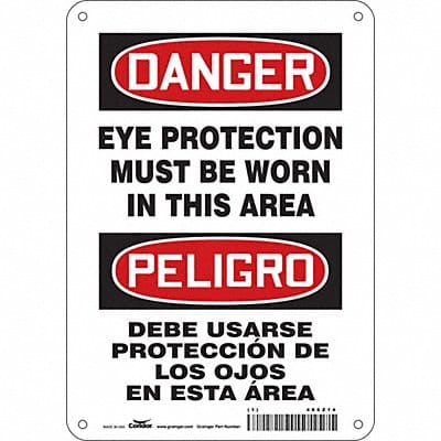 Safety Sign 10 in x 7 in Polyethylene