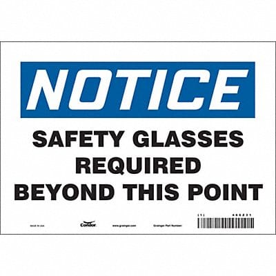 J7003 Safety Sign 7 inx10 in Vinyl