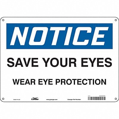 Safety Sign 10 in x 14 in Polyethylene