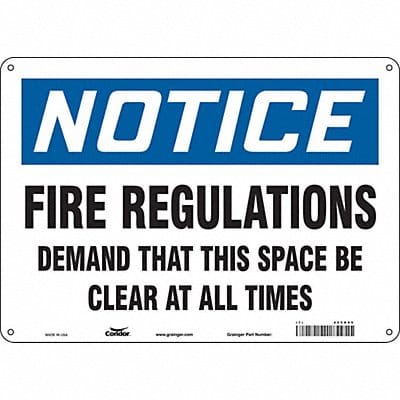 Safety Sign 10 in x 14 in Polyethylene