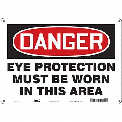 Safety Sign 10 in x 14 in Polyethylene